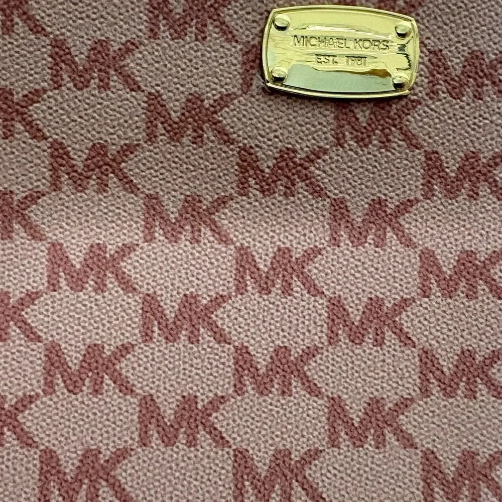 Michael Kors Pink Logo Mini Belt Bag with Gold Hardware